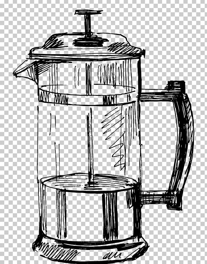 Coffeemaker Kitchen Kettle Drawing PNG, Clipart, Black And White, Cookware Accessory, Kitchen Appliance, Kitchen Tools, Kitchen Utensil Free PNG Download
