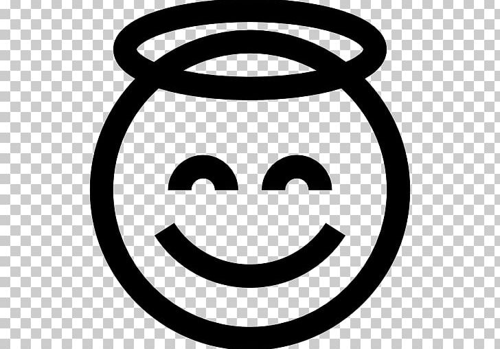 Smiley Emoticon Computer Icons Emoji PNG, Clipart, Angel, Area, Black And White, Circle, Computer Icons Free PNG Download