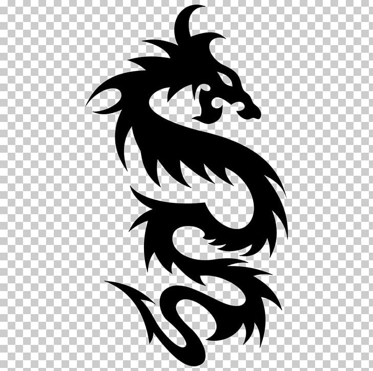 T-shirt Wall Decal Sticker Dragon PNG, Clipart, Black And White, Clothing, Decal, Dragon, Fantasy Free PNG Download