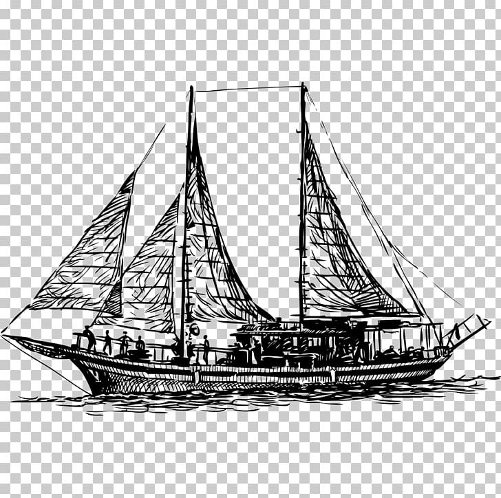Yacht Sailboat Drawing PNG, Clipart, Brig, Caravel, Carrack, Dromon, Monochrome Free PNG Download