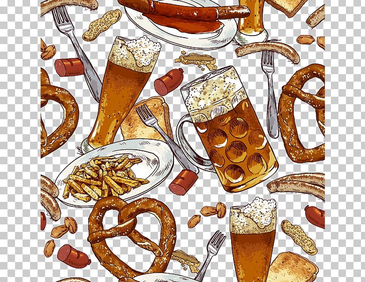 Beer Sausage Hot Dog Oktoberfest Pretzel PNG, Clipart, Background, Beer, Beer Glass, Beer Glassware, Beers Free PNG Download