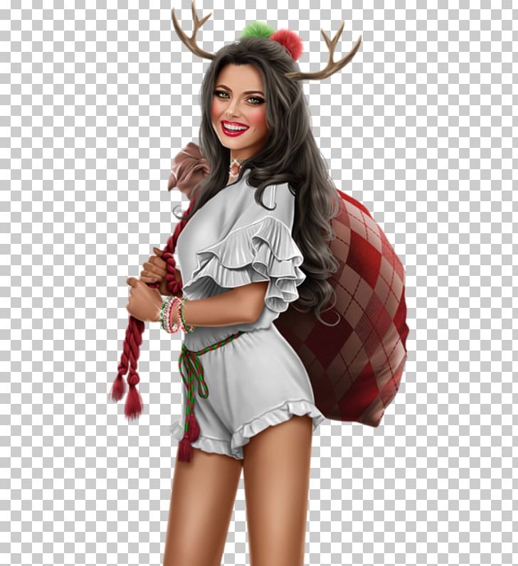Woman Girly Girl PNG, Clipart, Art, Brown Hair, Christmas, Costume, Deer Woman Free PNG Download