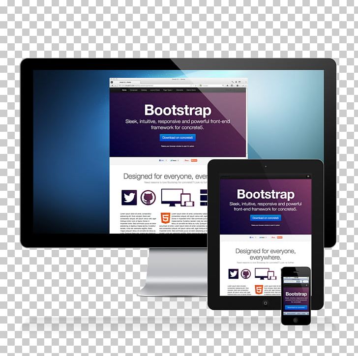 Responsive Web Design Bootstrap Web Development JavaScript HTML PNG, Clipart, Brand, Computer Monitor, Computer Software, Display Advertising, Display Device Free PNG Download