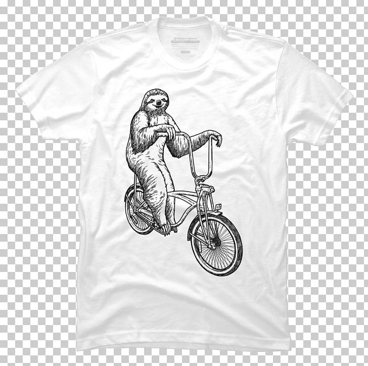 T-shirt Sloth Sleeve Hoodie PNG, Clipart, Angle, Bicycle, Black, Black And White, Clothing Free PNG Download