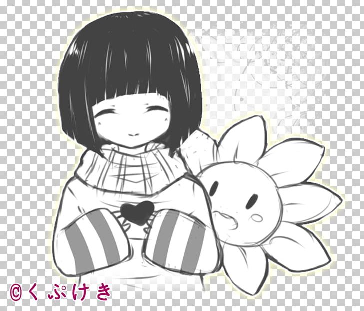 Undertale Flowey Drawing Sketch PNG, Clipart, Arm, Artwork, Black, Black And White, Black Hair Free PNG Download