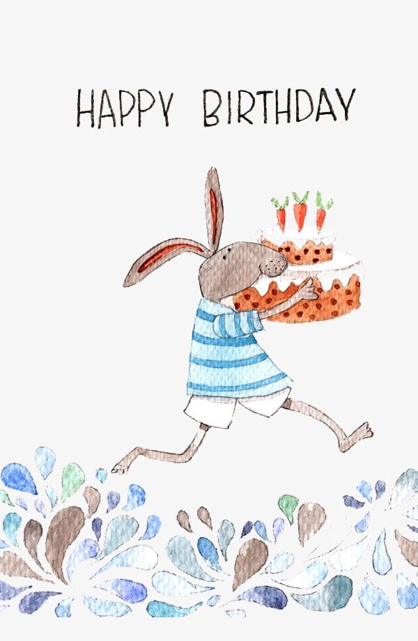 Rabbit Birthday PNG, Clipart, Birthday, Birthday Clipart, Birthday Clipart, Cartoon, Cartoon Elements Free PNG Download