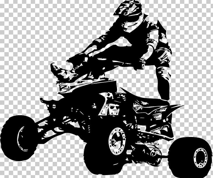 Car All-terrain Vehicle Motorcycle Wall Decal PNG, Clipart, Allterrain Vehicle, Allterrain Vehicle, Automotive Design, Automotive Tire, Black And White Free PNG Download
