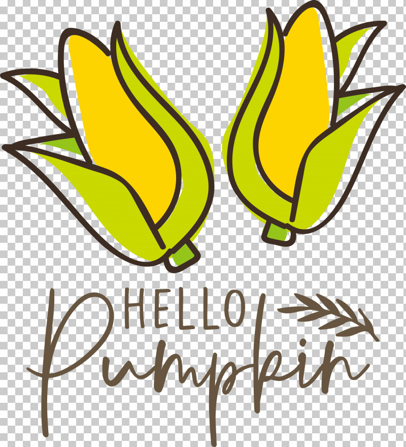 Hello Pumpkin Autumn Thanksgiving PNG, Clipart, Autumn, Commodity, Flower, Leaf, Line Free PNG Download