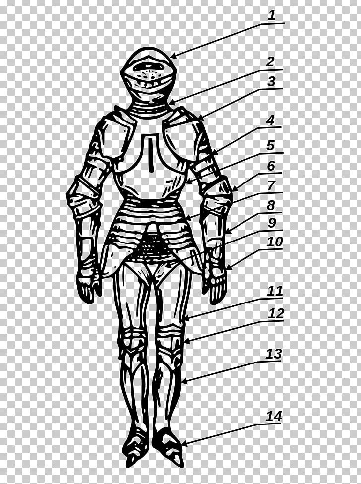 Couter Body Armor Zbroja Pełna Plate Armour Spaulder PNG, Clipart, Arm, Armour, Art, Artwork, Black And White Free PNG Download