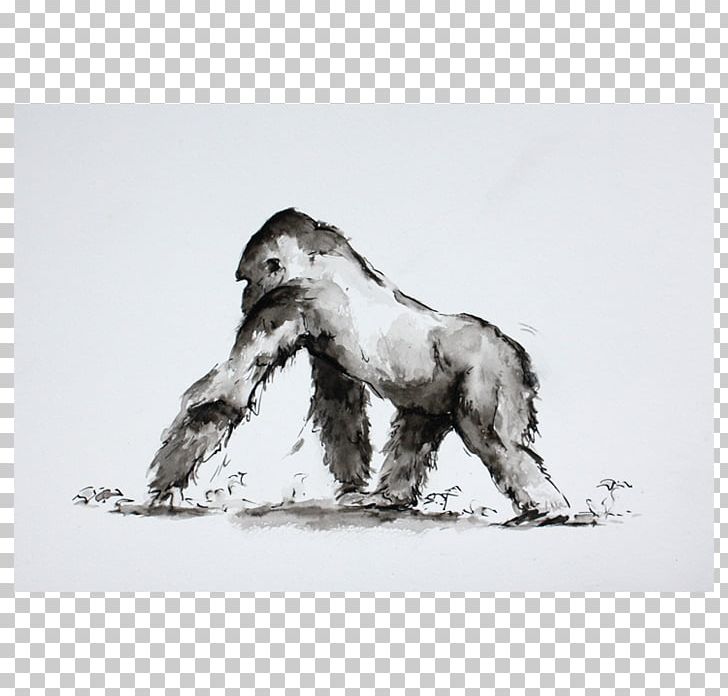 Gorilla Dog Drawing Canidae /m/02csf PNG, Clipart, Animals, Art, Black And White, Canidae, Carnivoran Free PNG Download