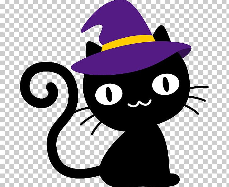 Black Cat Halloween Hat PNG, Clipart, 31 October, Artwork, Black, Black Cat, Cat Free PNG Download