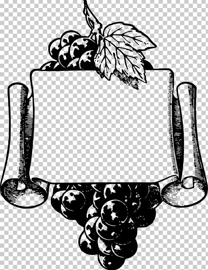 Wine Common Grape Vine Borders And Frames PNG, Clipart, Black And White, Borders And Frames, Decorative Arts, Drinkware, Flo Free PNG Download