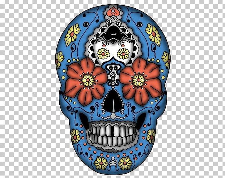 Calavera Mexican Cuisine Day Of The Dead Skull Blue PNG, Clipart, Appliquxe9, Art, Bead, Blue, Bone Free PNG Download