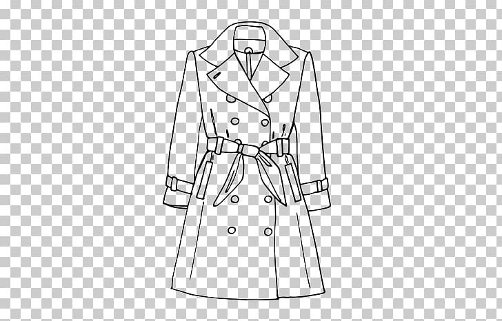 Trench Coat Drawing Painting Fashion Black And White PNG, Clipart, Angle, Black, Clothing, Coat, Collar Free PNG Download