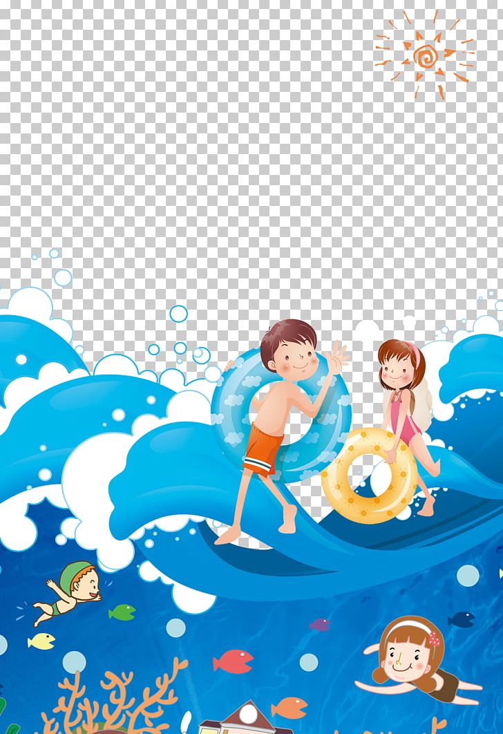 Swimming Poster Cartoon PNG, Clipart, Background Vector, Blue, Cartoon Character, Cartoon Eyes, Children Free PNG Download