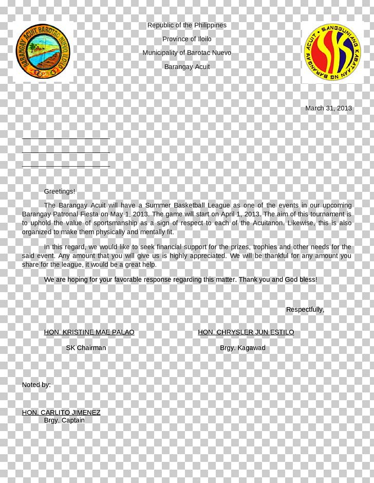 Letter Of Resignation Barangay Solicitation Cover Letter PNG, Clipart, Area, Barangay, Basketball, Brand, Cover Letter Free PNG Download