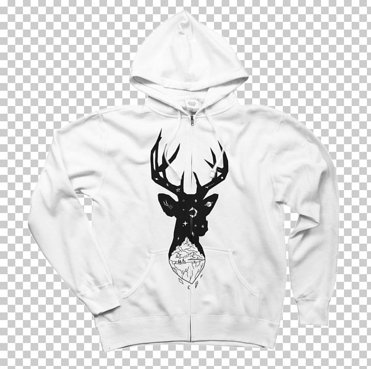Hoodie T-shirt Zipper Design By Humans PNG, Clipart, Antler, Black And White, Bluza, Clothing, Design By Humans Free PNG Download