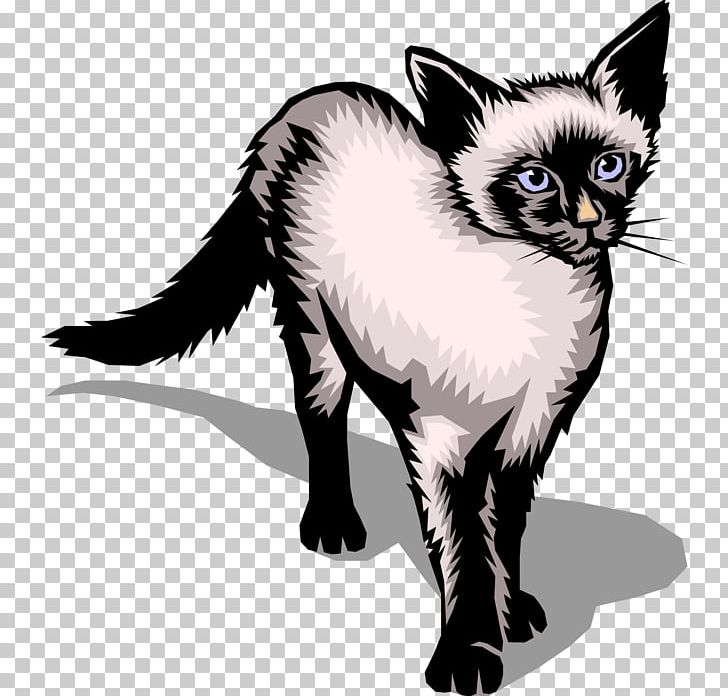 Siamese Cat Graphics Illustration PNG, Clipart, Black And White, Black Cat, Carnivoran, Cat, Cat Like Mammal Free PNG Download