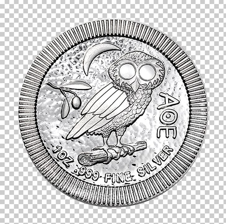 Owl Of Athena Silver Coin New Zealand Tetradrachm PNG, Clipart, American Platinum Eagle, Black And White, Bullion, Buo, Circle Free PNG Download