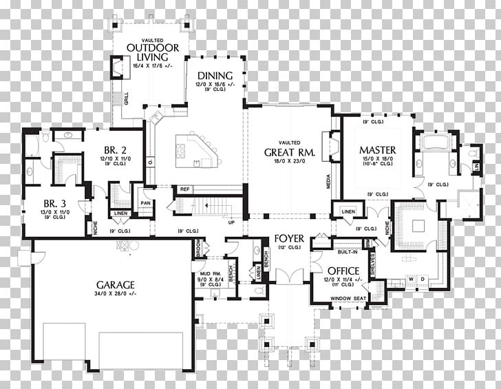 House Plan Ranch-style House Floor Plan PNG, Clipart, Angle, Area, Arts And Crafts Movement, Bedroom, Black And White Free PNG Download