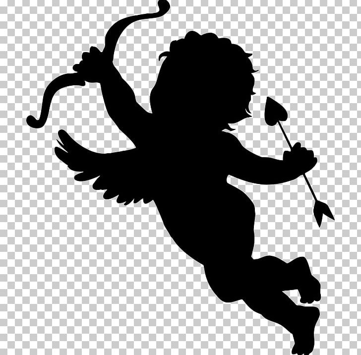 Cupid Silhouette PNG, Clipart, Art, Autocad Dxf, Black And White, Computer Icons, Cupid Free PNG Download