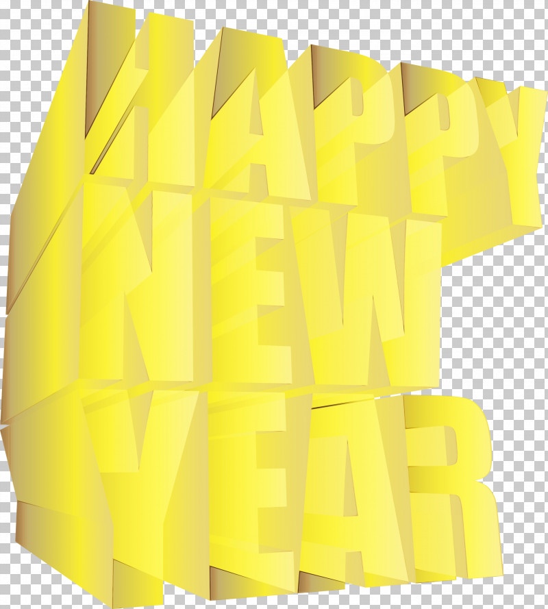 Yellow PNG, Clipart, Happy New Year, New Year, Paint, Watercolor, Wet Ink Free PNG Download