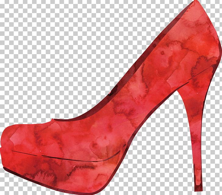 Red High-heeled Footwear Shoe Watercolor Painting Drawing PNG, Clipart, Absatz, Accessories, Basic Pump, Designer, Draw Free PNG Download