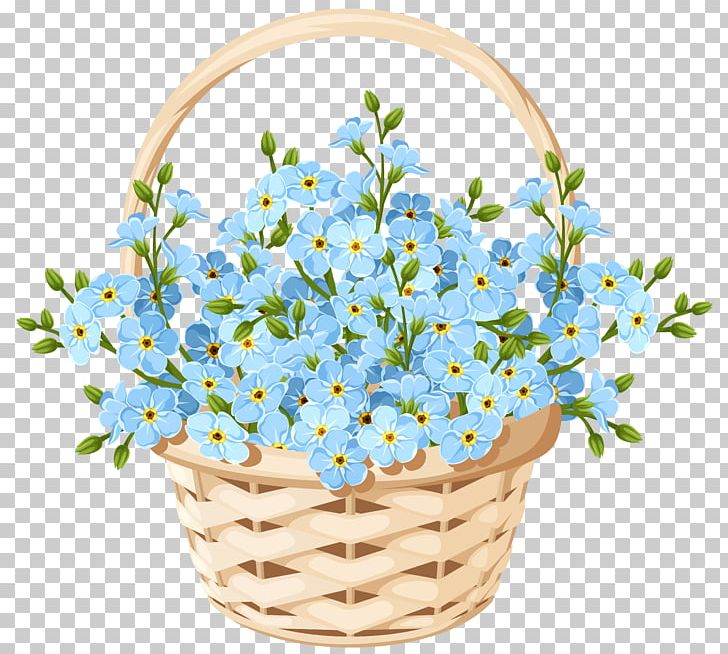 Floral Design Flower Basket Blue PNG, Clipart, Basket, Blossom, Blue, Blue Flower, Borage Family Free PNG Download