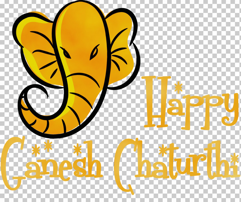 Logo Cartoon Yellow Flower Line PNG, Clipart, Biology, Cartoon, Flower, Ganesh, Ganesh Chaturthi Free PNG Download
