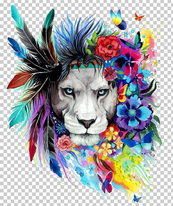 Lion Art Drawing Poster Painting PNG, Clipart, Animals, Art, Artist, Butterfly, Color Free PNG Download