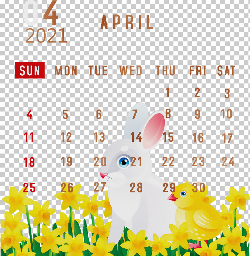 Easter Bunny PNG, Clipart, 2021 Calendar, April 2021 Printable Calendar, Calendar System, Easter Bunny, February Free PNG Download