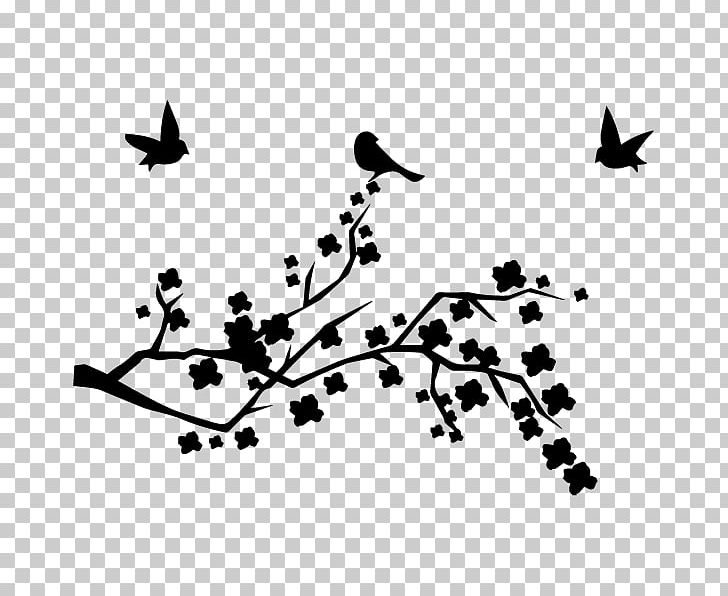 Wall Decal Cherry Blossom Sticker PNG, Clipart, Art Decor, Beak, Bird, Black, Black And White Free PNG Download