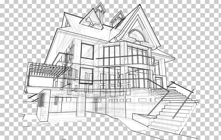 architectural sketching house I - YouTube