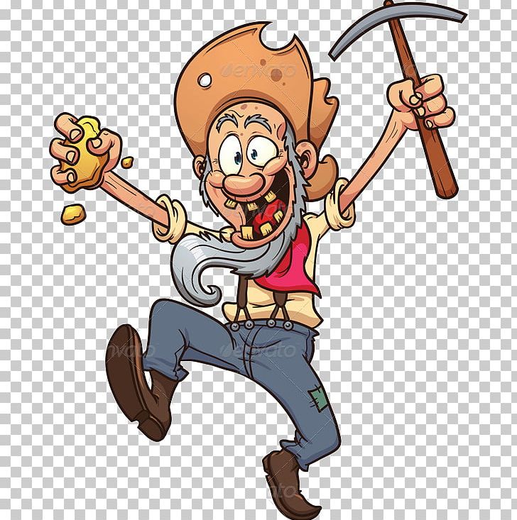 Gold Mining Cartoon PNG, Clipart, Animation, Art, Cartoon, Fictional Character, Finger Free PNG Download
