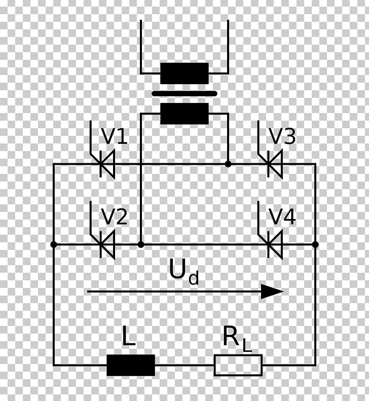 Electrical Network Rectifier Bridge Circuit B2C-Gleichrichter Power Converters PNG, Clipart, Angle, Area, B2c, Black And White, Bridge Free PNG Download