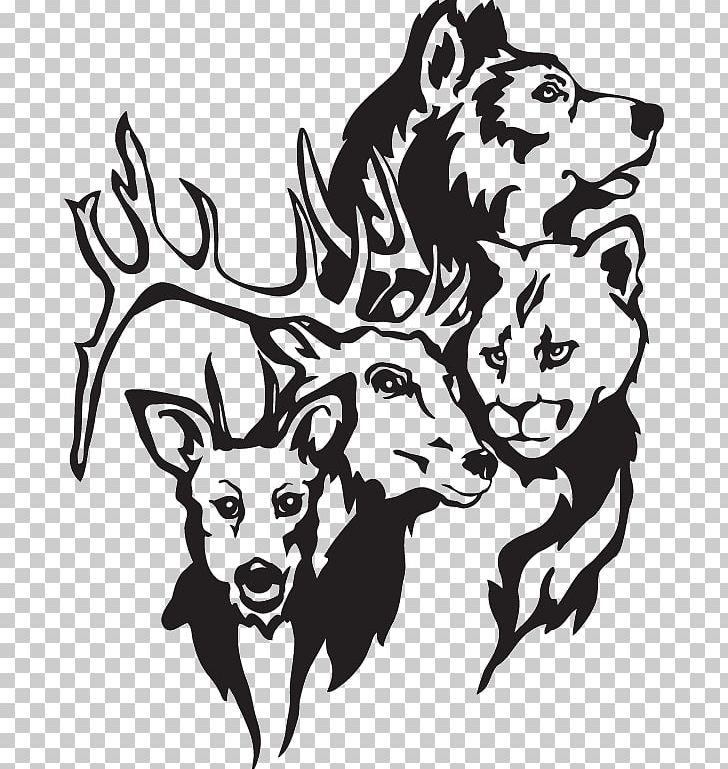 Cougar Deer Gray Wolf Wall Decal Sticker PNG, Clipart, Animal, Animals, Animal Sauvage, Antler, Art Free PNG Download