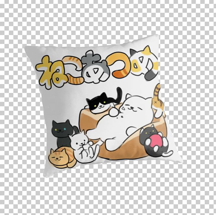 T-shirt Throw Pillows Neko Atsume Cat PNG, Clipart, Animal, Cat, Color, Cotton, Cushion Free PNG Download