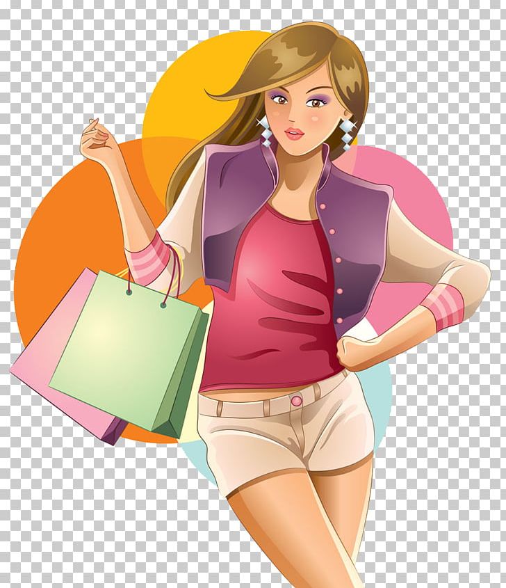 Shopping Stock Photography Illustration PNG, Clipart, Brown Hair, Cartoon, Coffee Shop, Drawing, Female Free PNG Download