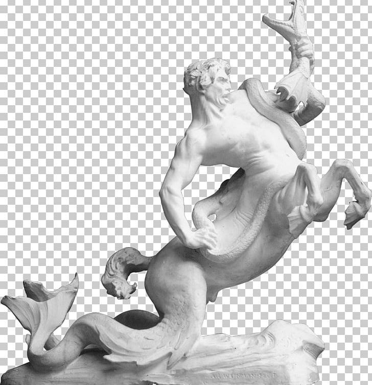 Triton Statue Centaur Sculpture Mythology PNG, Clipart, Amphitrite, Art, Artwork, Black And White, Classical Sculpture Free PNG Download