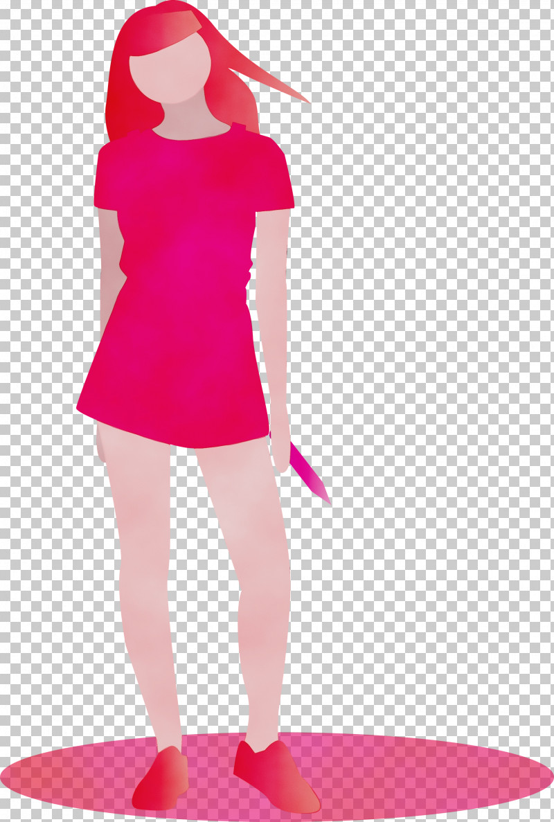 Pink Standing Magenta Costume PNG, Clipart, Costume, Fashion Girl, Magenta, Paint, Pink Free PNG Download