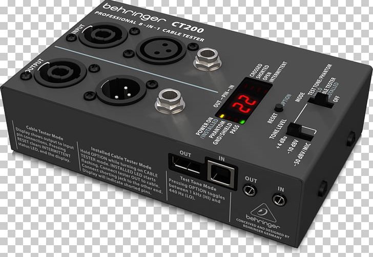 Behringer CT200 Cable Tester Electrical Cable Recording Studio PNG, Clipart,  Free PNG Download
