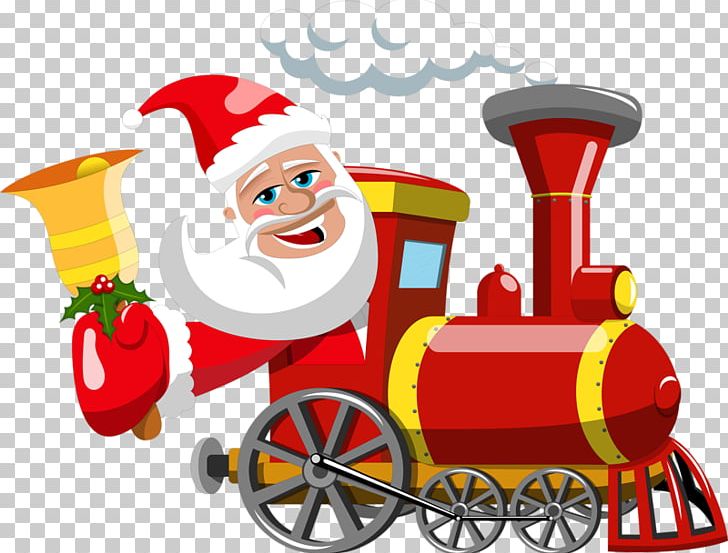 Santa Claus Train Gift Christmas PNG, Clipart, Christmas, Christmas Card, Christmas Elf, Christmas Gift, Fictional Character Free PNG Download