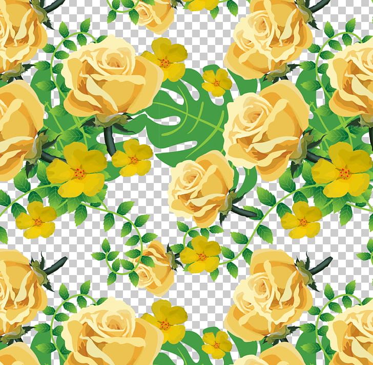 Yellow Garden Roses Euclidean PNG, Clipart, Cartoon Pattern, Color, Cut Flowers, Decorative Patterns, Design Free PNG Download