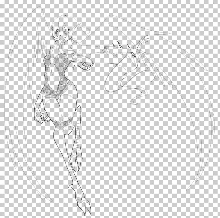 Fairy Line Art Drawing Sketch PNG, Clipart, Anime, Arm, Art, Artwork, Black And White Free PNG Download