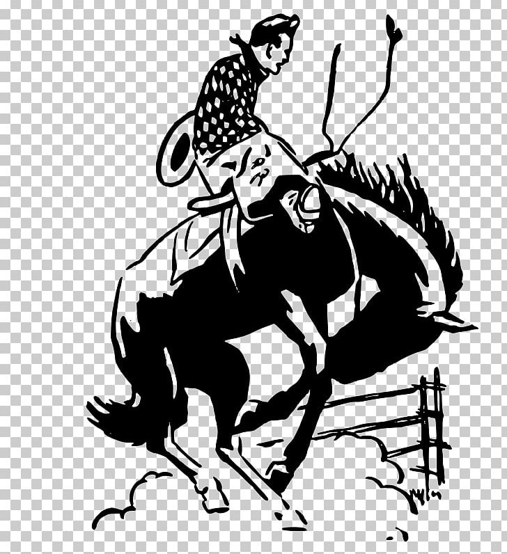 Rodeo Cowboy Bull Riding PNG, Clipart, Art, Artwork, Black And White, Bucking, Cattle Like Mammal Free PNG Download