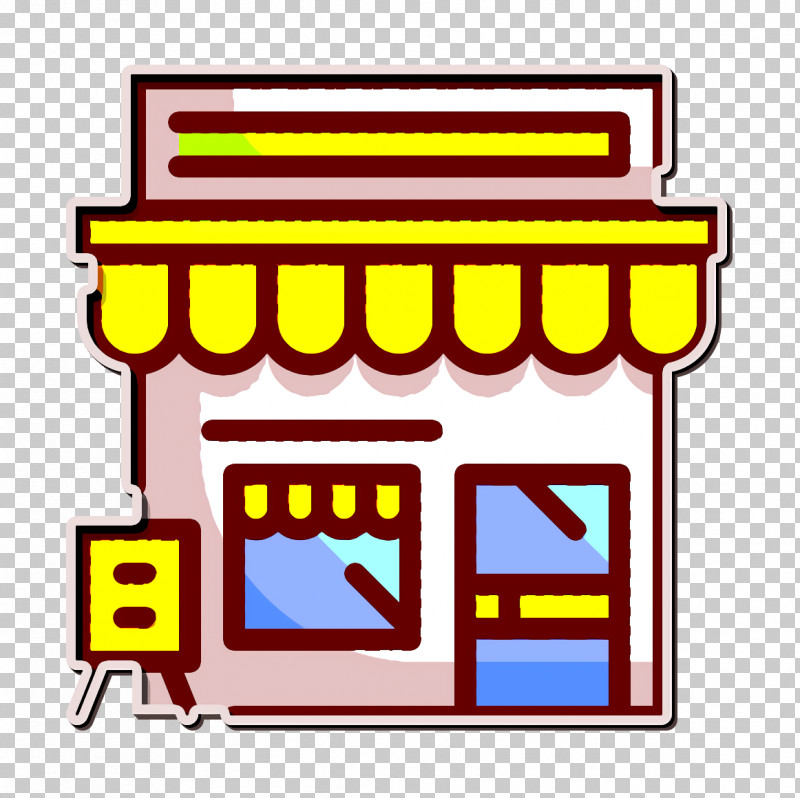 Cafe Icon Building Icon PNG, Clipart, Building Icon, Cafe Icon, Line, Rectangle, Yellow Free PNG Download