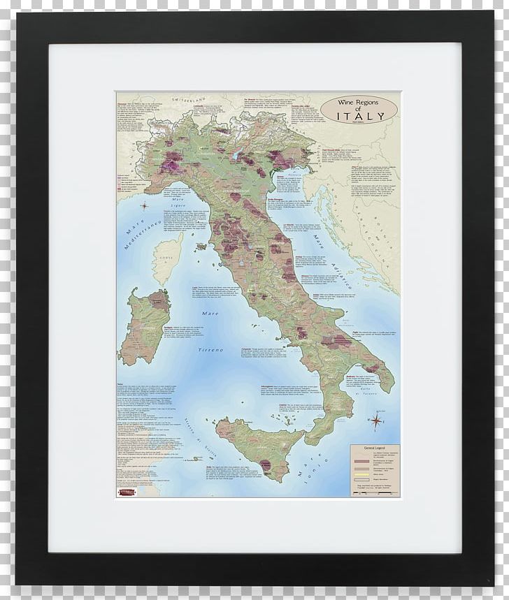 Regions Of Italy World Map Italian Wine Physische Karte PNG, Clipart, Atlas, Exquisite Black Frame, Italian Language, Italian Wine, Italy Free PNG Download