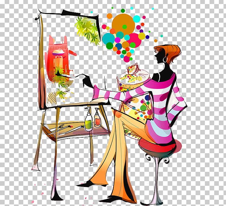 Painting Cartoon Illustration PNG, Clipart, Art, Artwork, Business Woman, Cartoon, Cdr Free PNG Download