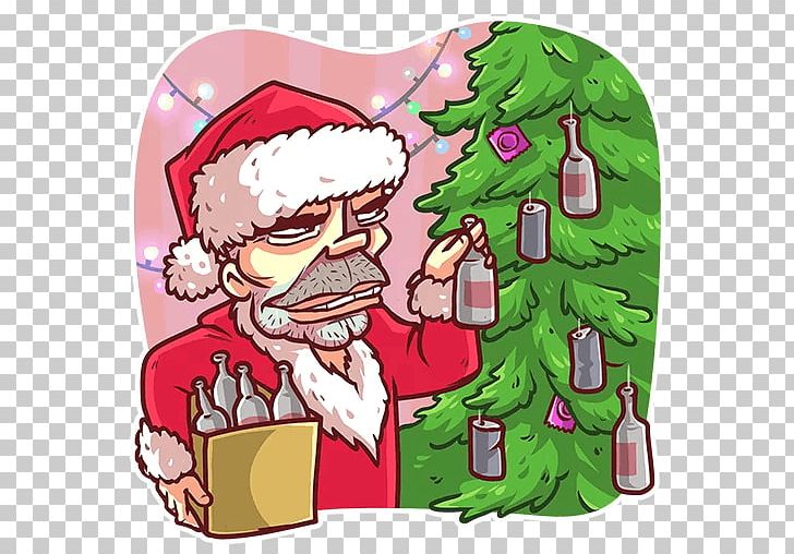 Santa Claus Christmas Tree Telegram Sticker PNG, Clipart, Bad Santa, Cartoon, Christmas, Christmas Decoration, Fictional Character Free PNG Download
