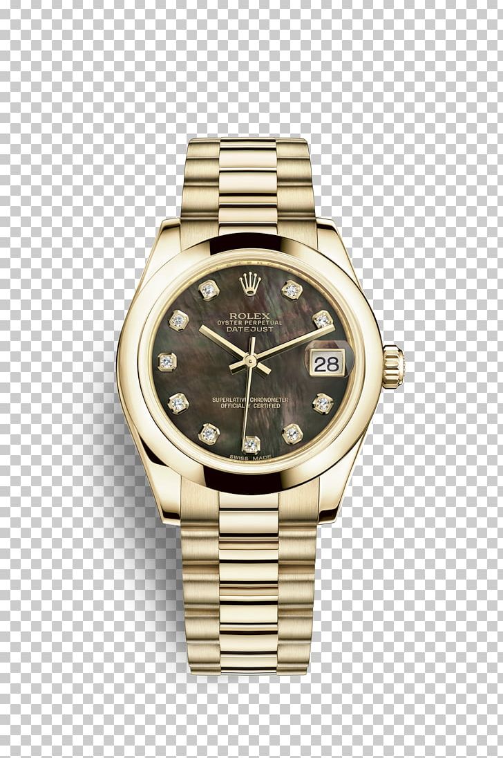 Rolex Datejust Watch Rolex Oyster Diamond PNG, Clipart, Beige, Bracelet, Brands, Brown, Colored Gold Free PNG Download